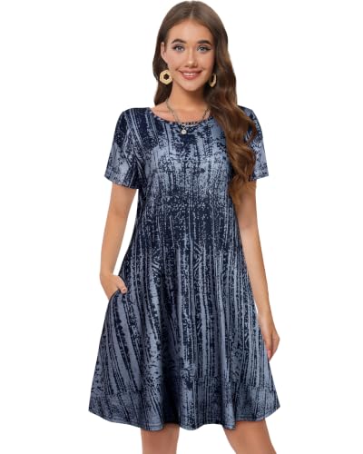 Image of Summer Dresses for Women Casual Tshirt Dress Beach Sundress with Pockets