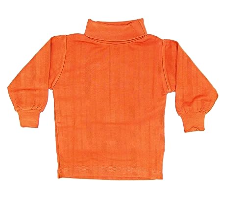 Image of Tangy Kids New Born Infant Baby Boys and Baby Girls Full Sleeves Turtle High Neck Skiwi in Plain Solid Color