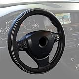  Xkeribom Lenkradbezug 37-38cm Lenkradschoner Lenkradschutz Schwarz Weiss Naht Sport