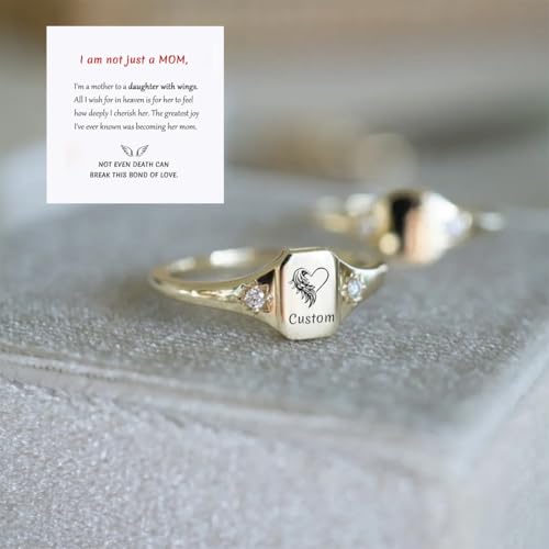 Personalized Custom Name Ring for Eternal Love, Wings Name Personalized Ring, A Beautiful Rings To Commemorate Your Beloved Son Daughter2