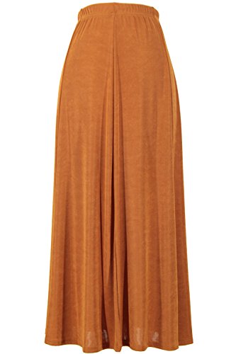 Jostar Women's Button Long Skirt - Elastic Waist Non Iron Flowy Flared Dress