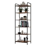 Lenmar, Regal, BS 6 60 Bücherregal, Standregal, Aufbewahrungsregal mit 5 Ebenen, Industriedesign, für Wohnzimmer, Büro, Arbeitszimmer und Flur, Stahlrahmen, 187 x 60 x 30 cm (187 x 60 x 30 cm)