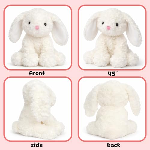 Hopearl Adorable Bunny Plush Toy Floppy Ultra Soft Rabbit Stuffed Animal Holiday Birthday Gift for for Boys Girls Kids Toddlers, White, 9'' by Hopearl - Used condition - Image 4