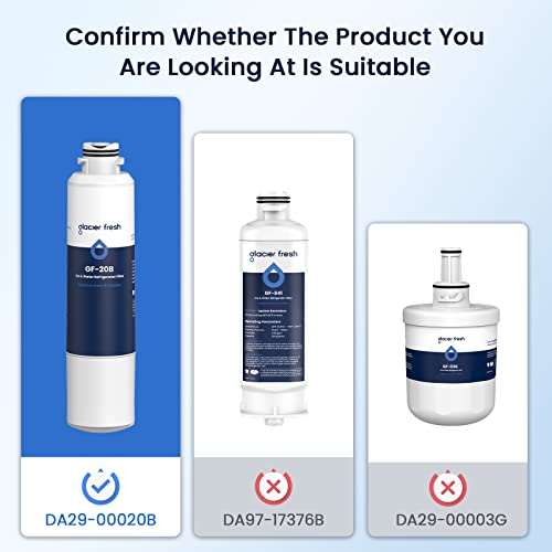 Glacier Fresh Da29-00020B Refrigerator Water Filter Compatible With Samsung* Da29-00020A/B, Da29-00020B-1, Haf-Cin/Exp, 46-9101, Rf4267Hars For French Door Fridge Kitchen (3 Pack) #TOP2