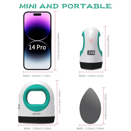 Heat Press Mini Heat Press Machine, Small Heat Press for T Shirts, Hats, Heating Transfer Projects,14 Levels Temperature Setting (White&Green)
