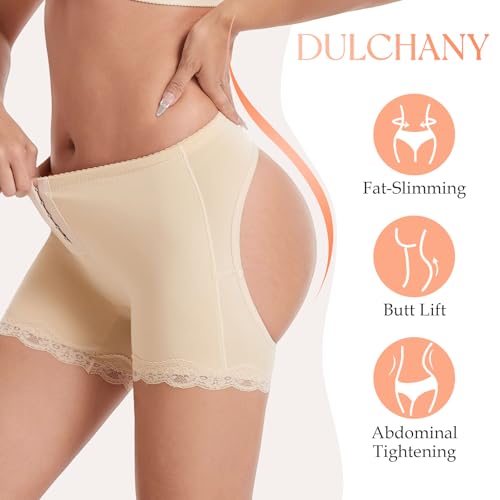 Image of Dulchany Butt Lifting Panties Booty Lifter Underwear for Women Adjustable Hip Enhancer Control Butt Lift Shapewear Shorts