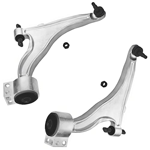 Image of Detroit Axle - 8pc Front End Kit for 2010 2011 2012 2013 2014 2015 2016 Cadillac SRX, 2 Lower Control Arms with Ball Joint 2 Sway Bar Links 4 Outer Inner Tie Rods Replacement