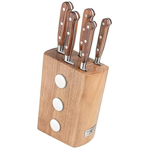 Rockingham Forge 6-Piece Knife Block Set - 5 Kitchen Knives & Block, Fully Forged, Rosewood Handles,RF-8008/6B Cover