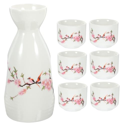 TOYZFRIENDY Japonesa para Servir Sake Jarra y Tazas Reutilizables Material Seguro y Resistente para Reuniones y Ocasiones Especiales