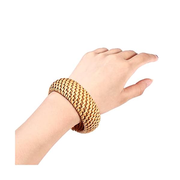HEIDKRUEGER-Rattan-Bracelet-for-Women-Girls-Handmade-Lightweight-Straw-Wicker-Braid-Woven-Bangle-Bracelet-Summer-Statement-Chunky-Bracelet-Fine-B HEIDKRUEGER Rattan Bracelet For Women Girls Handmade Lightweight Straw Wicker Braid Woven Bangle Bracelet Summer Statement Chunky Bracelet (Fine B)