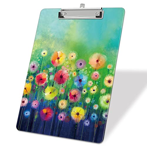 Image of Plastic A4 Clipboards, Clip Board Stardard Letter Size 9 x 12.5 in | Office Decorative for Students Women Men and Kids,Daffodil