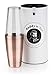 Buddy´s Bar - Boston Shaker, Bicchiere in Acciaio Inossidabile Rivestito esternamente in Rame Effetto Vintage da 700ml + Bicchiere in Vetro da 400ml, Shaker per Cocktail con Confezione Regalo Inclusa