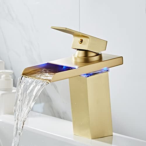 Mitigeur de lavabo cascade LED pour une salle de bain moderne et zen