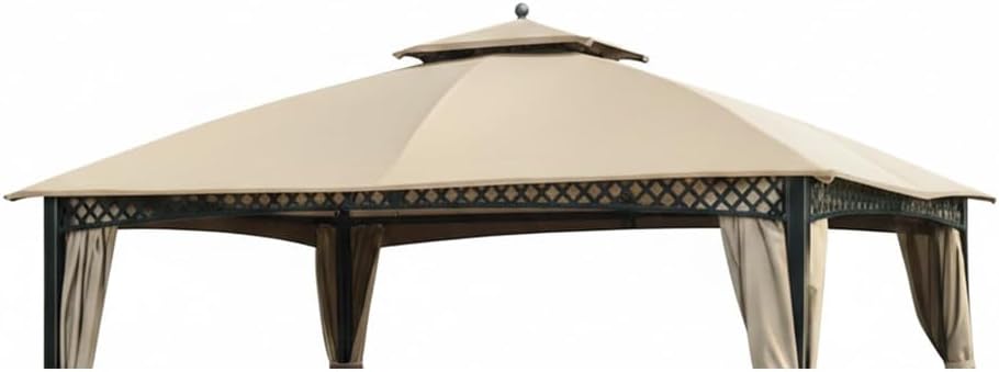 Garden Winds Durable 350 Replacement Canopy Top Compatible with Windsor Dome 10 x 12 Gazebo Models L-GZ717PST-C, A111001701 - Beige