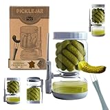 Ranji - Pot à Cornichon 900 ml Retournable avec Pique Inclus – Bocal Sablier en Verre H...