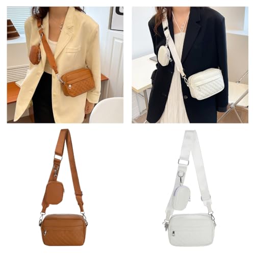 2024 NEW Crossbody Bag Solid Color Fashion Shoulder Bag Large Capacity Versatile Bag with Small Purse for Girl3