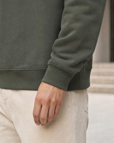 Image of Nobero Oversized Sweatshirts for Man Stylish Crew Neck | 280 GSM Rich Cotton Fleece Solid Oversized Fit Full Sleeve Sweatshirt for Men | Stylish Casual Wear Winter Sweatshirt for Men