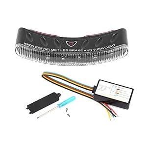Qiilu 12V Sans Fil LED Moteur Moto Casque Clignotant De Frein Lumière de Sécurité Lumière