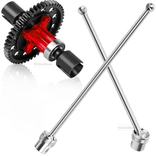 Image of Axle Drive Shafts & 50T Gear Slipper Upgrades Part for 1 /8 Kraton 6s,Steel #45 RC Center CVD Driveshafts,2pcs,with 50T Slipper,Red