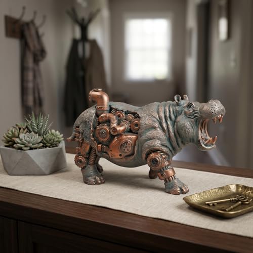 Figura de Hipopótamo Steampunk Decorativa miniatura 7