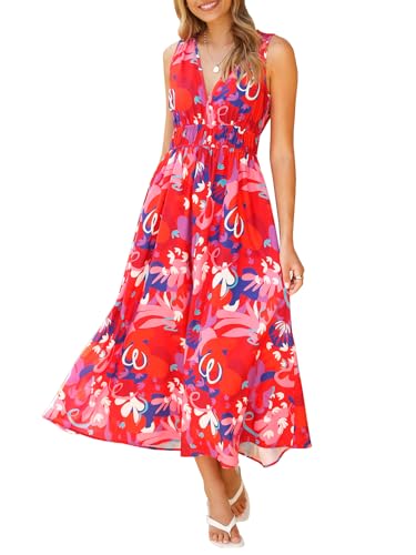 Image of Flessibili Women's Sleeveless Floral Maxi Dress 2026 Sundresses Spring Summer Wedding Guest