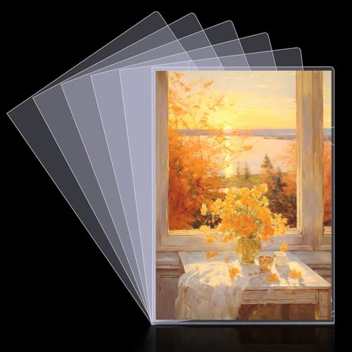 15 Pack Clear Document Folder, 12" x 17" Plastic Folders Sleeves, L-Type Documents Project Pockets, Transparent Paper Poly Jacket Sleeves Holder