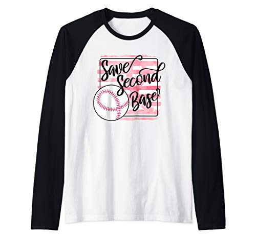 Save Second Base October Warrior Breast Cancer Support Raglan Baseball Tee Save Second Base October Warrior Breast Cancer Support Raglan Baseball Tee