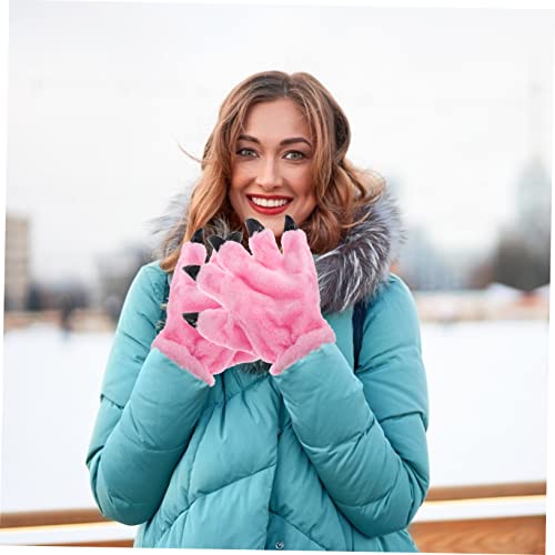 1pair Cute Plush Cartoon Animal Design Gloves for Warmth Creative Thicken Fleece Gloves for Role Play Costume Parties and Outdoor Activities Adorable and Comfortable Hand2