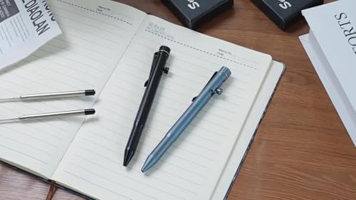 SMOOTHERPRO Długopis aluminiowy z mechanizmem blokującym | Pióro i ołówek All-in-One z końcówką ze stopu grafitowego i obrotową konstrukcją chowaną | Do szkiców biurowych (APG02) | Szary