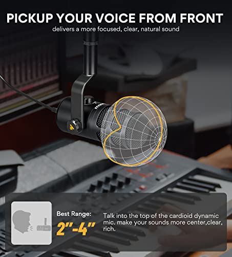 Maono AU-D100U Usb Dynamic Microphone, Podcast Recording Microphone With Gain Knob, Plug & Play thumb #3