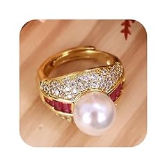 Chunky Red CZ White Pearl