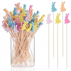JtmyAota 100 Pack Easter Toothpicks for Appetizers, 4.7 Inch Natural Bamboo Cocktail Picks for Cake Dessert Food Fruit Easter Party Decorations JtmyAota 100 Pack Easter Toothpicks for Appetizers 47 Inch Natural Bamboo Cocktail Picks for Cake Dessert Food Fruit Easter Party Decorations