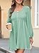 Dokotoo Womens Fashion 2026 Spring Smocked Crewneck Button Long Sleeve Elegant Empire Waist A-line Mini Dress Short Skater Dresses Mint Green Large