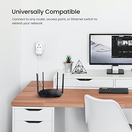 Tenda Powerline Ethernet Adapter Kit With Av1000 Gigabit Port, Plug & Play, Ethernet Over Power, Nano Size Powerline, Ideal For 4K Video Streaming And Gaming, Wired Connection Only - Ph6 #TOP5