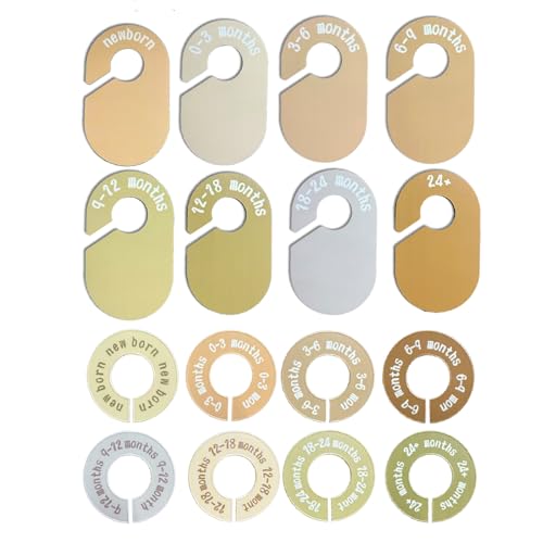 COLAYERIST 16PCS Baby Closet Dividers, Baby Clothes Organizer for Closet, Nursery Decor Hanger Dividers from Newborn to 24+ Months, Easily Organizing Little Baby Girls or Boys Room