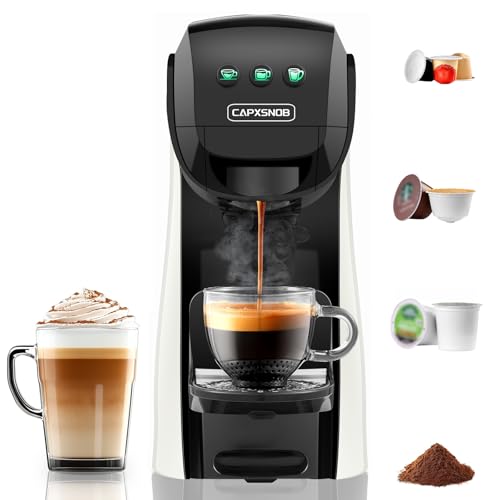 Warriors1 Coffee Maker for Keurig K Cup pod, Espresso Machine for Nespresso Original, Dolce Gusto Pods, Ground Coffee, Coffee Machine for kitchens, apartments, dorms, RVs & camping, 28 oz Re