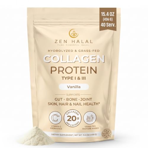 Image of Hydrolyzed Collagen Peptides Powder, Vanilla, 40 Servings, 15.4oz