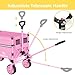 ROSONG Collapsible Wagon Cart with Wheels Foldable - Folding Utility Heavy Duty Wagons Carts for Grocery Sports Garden Shopping Camping Pink