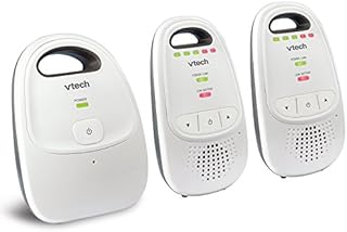 Upgraded VTech DM112-2 Audio Baby Monitor with Best-in-Class Long Range, Privacy Guaranteed DECT 6.0 Transmissions, Cystal-clear Sound, Up-graded Parent Unit with Rechargeable Battery
