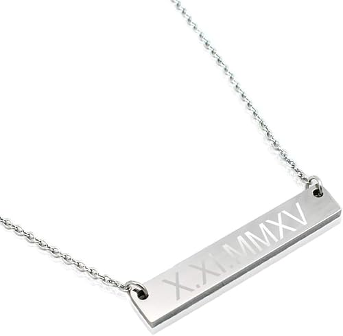 Miniatura 2 de Personalized Nameplate Necklace for Women Coordinate Pendant Engraved Initial Name Special Message Jewelry Keepsake Jewelry Mother Gift Stainless