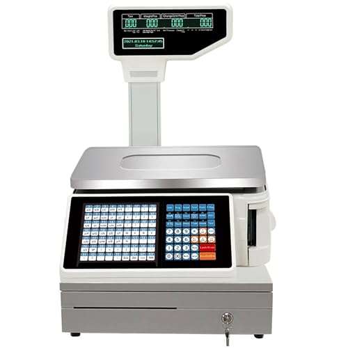 Báscula comercial con impresora y pantalla doble 30kg miniatura 1