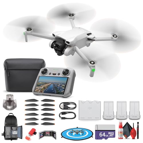Image of DJI Mini 3 with DJI RC Remote (Fly More Combo) (CP.MA.00000613.01) Lightweight Foldable 4K Camera Quadcopter Bundle + 64GB Card + BackPack + Landing Pad + Card Reader + More