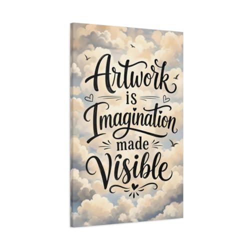 Impression sur toile citation nature style pinceau châssis premium 60x90 cm