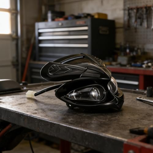 Couvre-phares moto hors route noir étanche avec sangle de fixation - 7