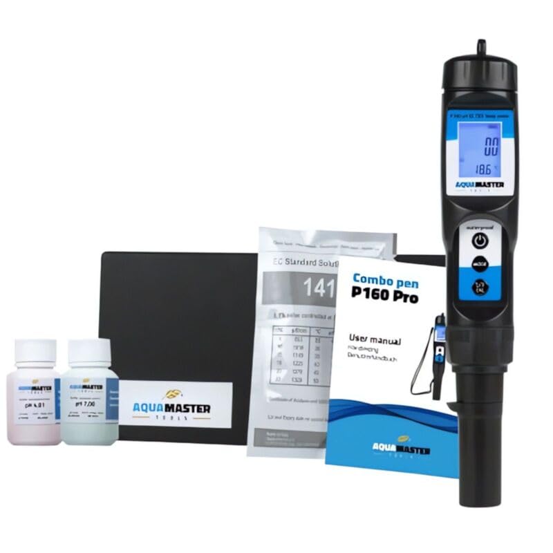 Weedness Aquamaster P160 Combo Meter - EC and pH Meter Garden Plants Value Tester Pool Test Strips for Pool pH Meter Measure Digital Water Tester Aquarium