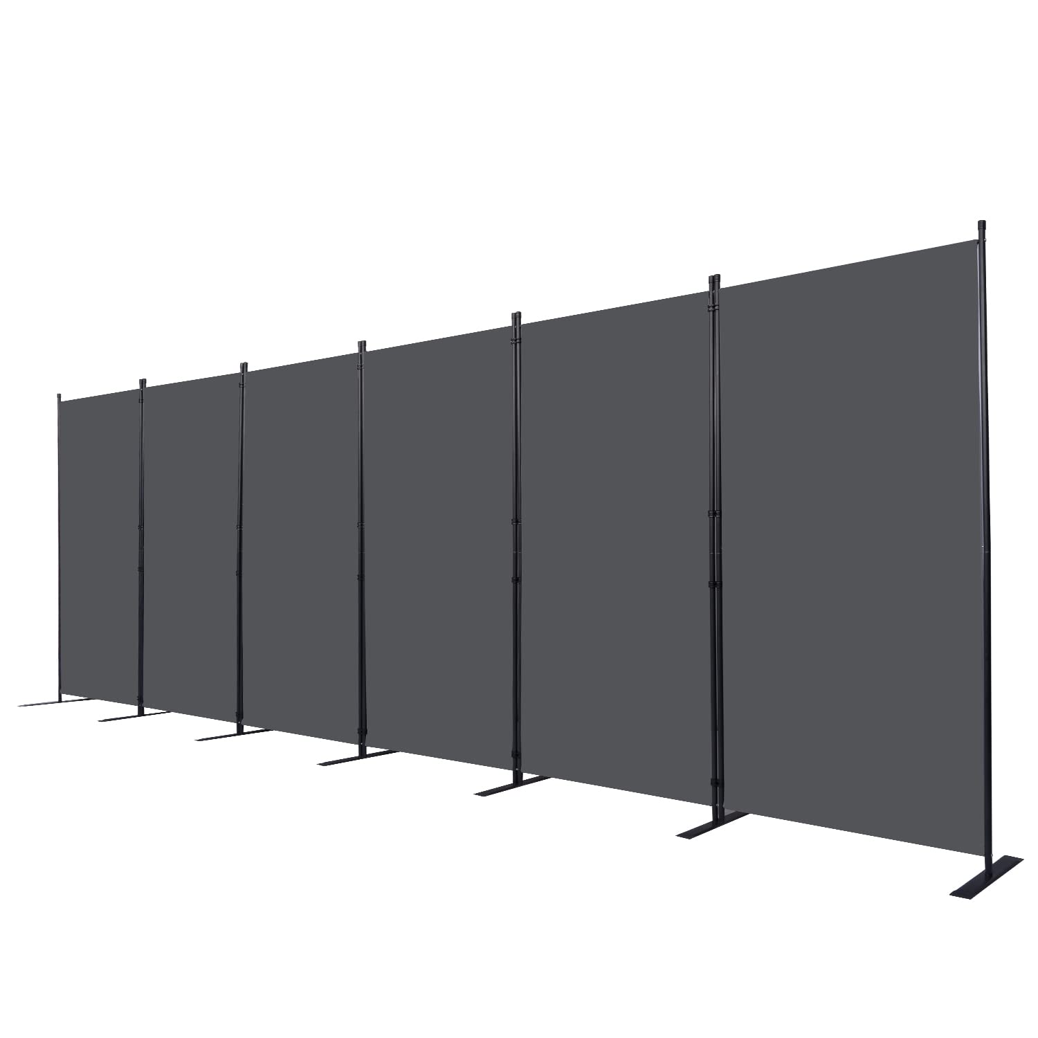 CHOSENM Room Divider, 6 Panel Folding Privacy Screens with Wider Support Feet, 6 Ft Portable Room Partition for Room Separator, 204" W X 71" H, Grey