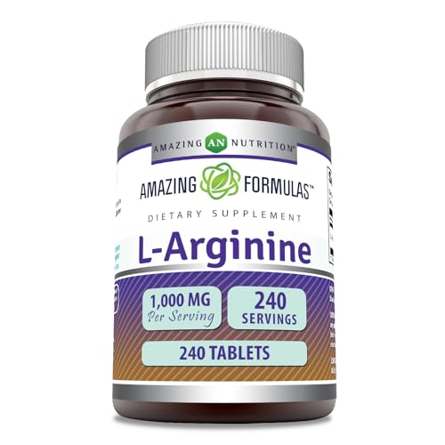 Amazing Formulas L-Arginine 1000mg Tablets | Amino Acid Supplement for Women & Men | Non-GMO | Gluten Free | Made in USA (240 Count)