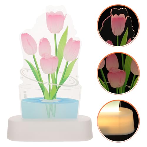 Lámpara de Mesa de Acrílico Tulipán Rosa miniatura 7