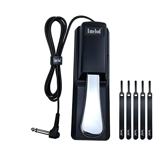 Imelod Pedale Sustain Universale per Pianoforte Tastiere, Stile Pianoforte Adatto per Tastiera Yamaha, Roland, Casio, Korg, Tastiera MIDI e Digital Piano (Nero)