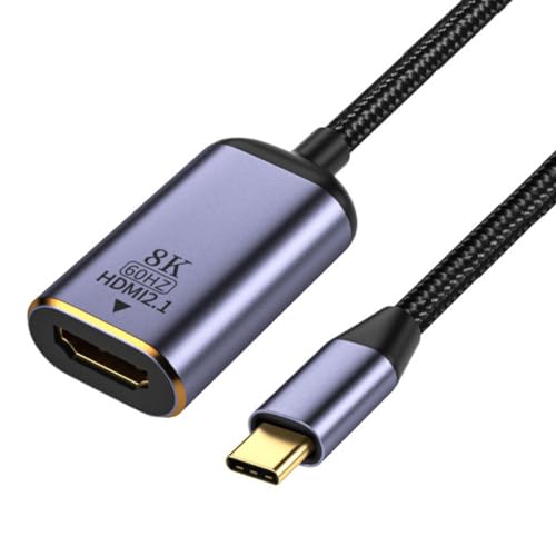 NFHK USB4 USB-C Type-C Source to Female HDMI 2.0 Cable Display 8K 60HZ UHD 4K HDMI Male Monitor, Black Cable